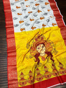 Off-White/Yellow- Durga Puja Print”