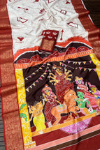 Off-White/Burgundy - Durga Print
