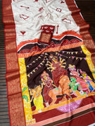 Off-White/Burgundy - Durga Print