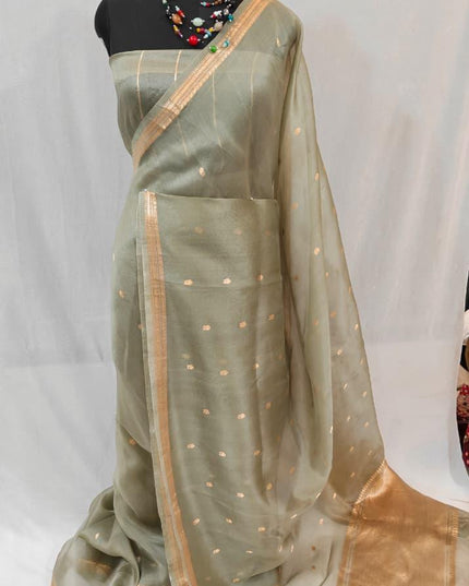 Elegant Handloom Pure Organza Dyeable Saree with Blouse Piece - Rosepetals Luxe