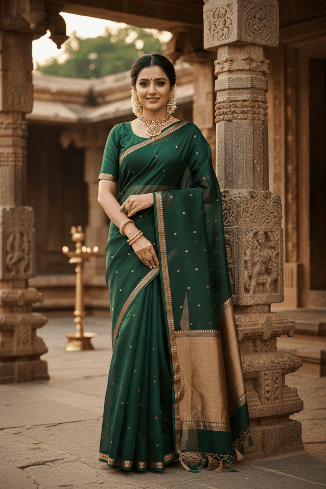 Elegant Handloom Pure Organza Dyeable Saree with Blouse Piece - Rosepetals Luxe