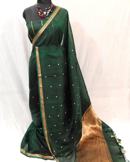 Elegant Handloom Pure Organza Dyeable Saree with Blouse Piece - Rosepetals Luxe