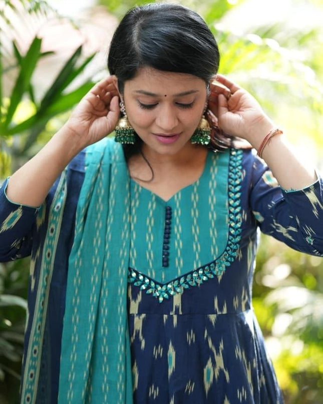Elegant High - Quality Cotton Kurta Set with Malmal Dupatta | Perfect for Premium Look - Rosepetals Luxe