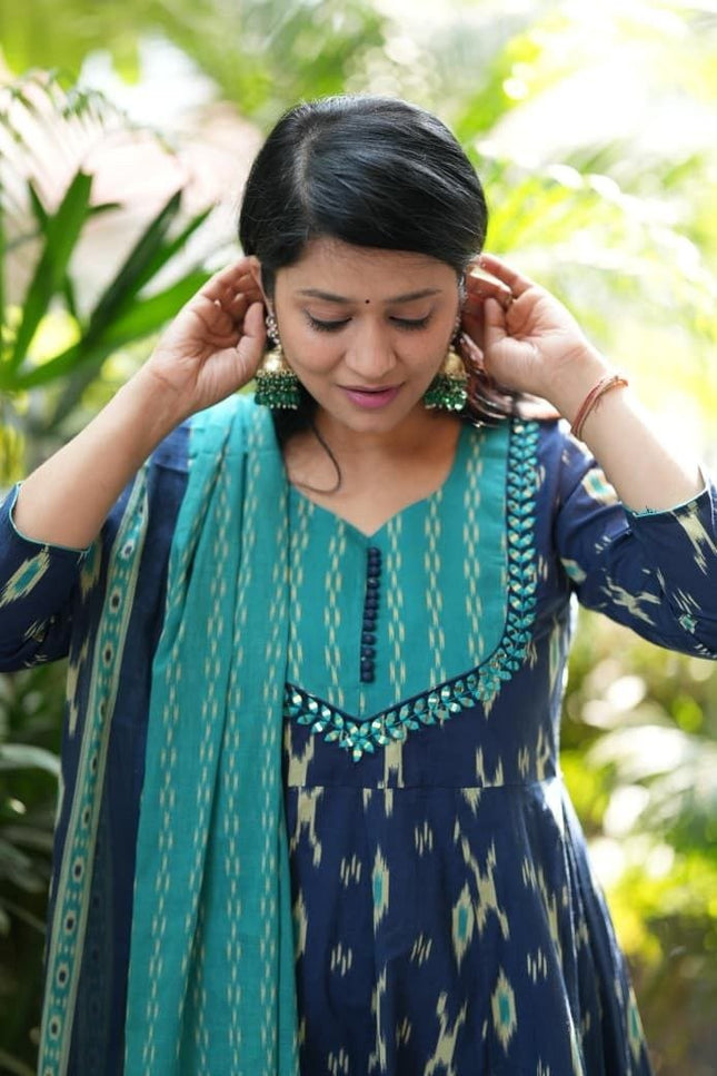 Elegant High - Quality Cotton Kurta Set with Malmal Dupatta | Perfect for Premium Look - Rosepetals Luxe