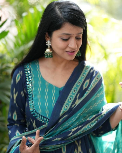 Elegant High - Quality Cotton Kurta Set with Malmal Dupatta | Perfect for Premium Look - Rosepetals Luxe