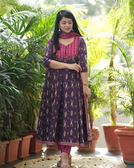 Elegant High - Quality Cotton Kurta Set with Malmal Dupatta | Perfect for Premium Look - Rosepetals Luxe