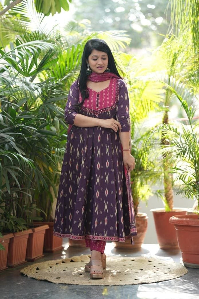 Elegant High - Quality Cotton Kurta Set with Malmal Dupatta | Perfect for Premium Look - Rosepetals Luxe