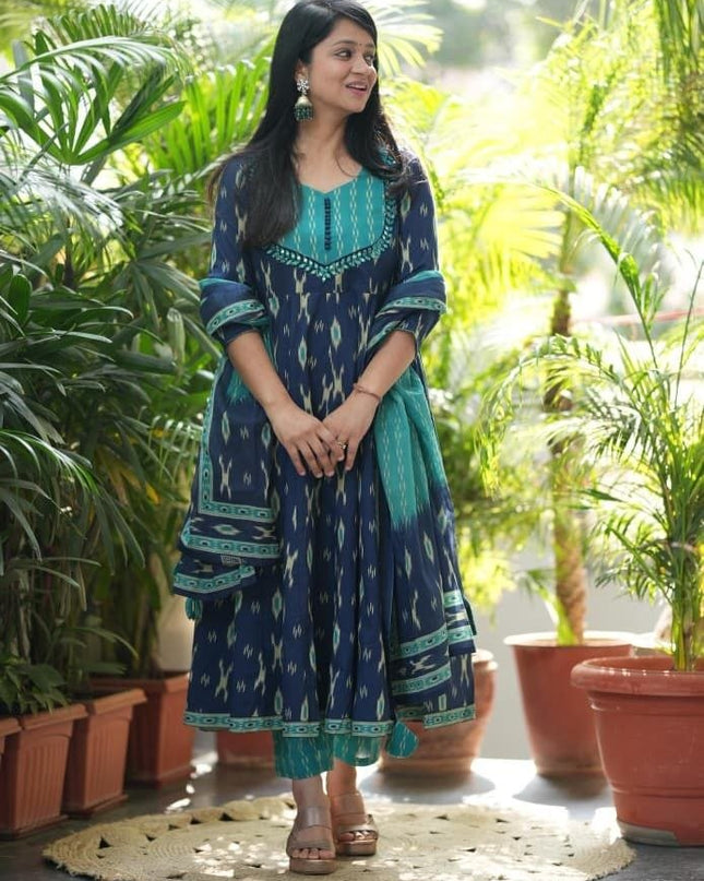 Elegant High - Quality Cotton Kurta Set with Malmal Dupatta | Perfect for Premium Look - Rosepetals Luxe