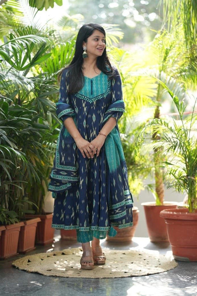 Elegant High - Quality Cotton Kurta Set with Malmal Dupatta | Perfect for Premium Look - Rosepetals Luxe