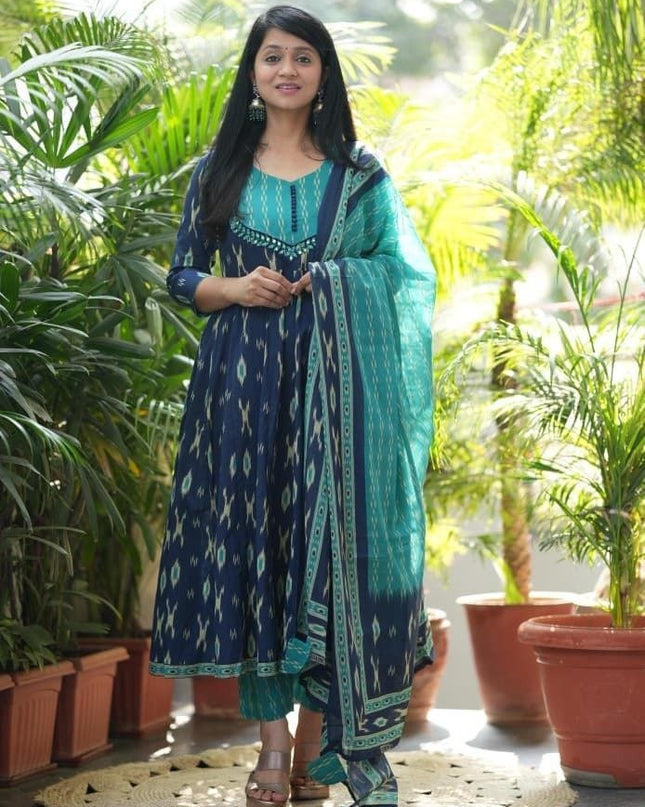 Elegant High - Quality Cotton Kurta Set with Malmal Dupatta | Perfect for Premium Look - Rosepetals Luxe