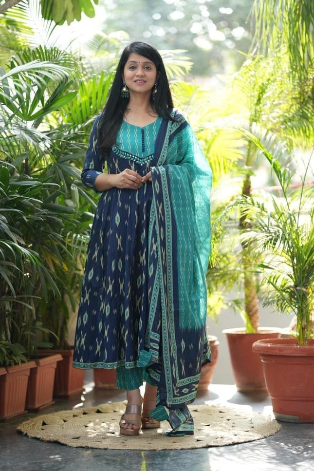 Elegant High - Quality Cotton Kurta Set with Malmal Dupatta | Perfect for Premium Look - Rosepetals Luxe