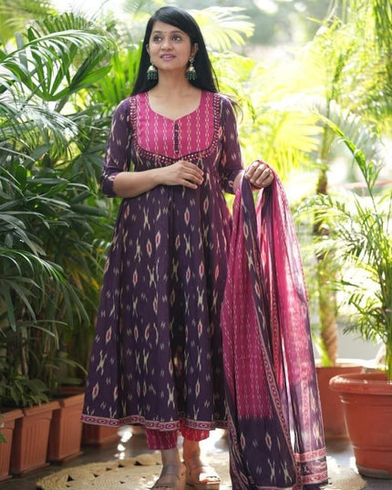 Elegant High - Quality Cotton Kurta Set with Malmal Dupatta | Perfect for Premium Look - Rosepetals Luxe