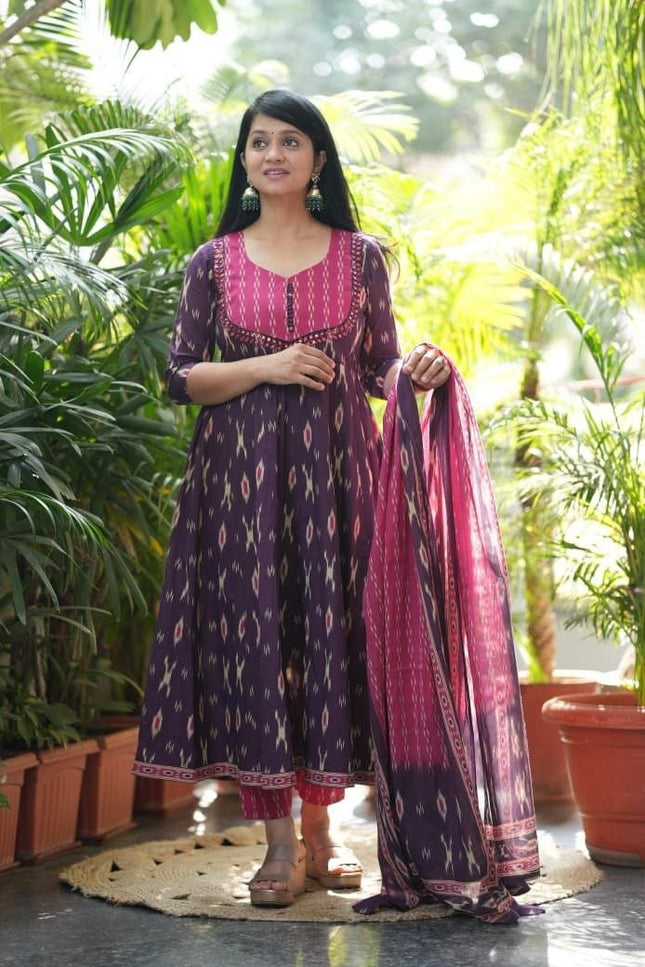 Elegant High - Quality Cotton Kurta Set with Malmal Dupatta | Perfect for Premium Look - Rosepetals Luxe
