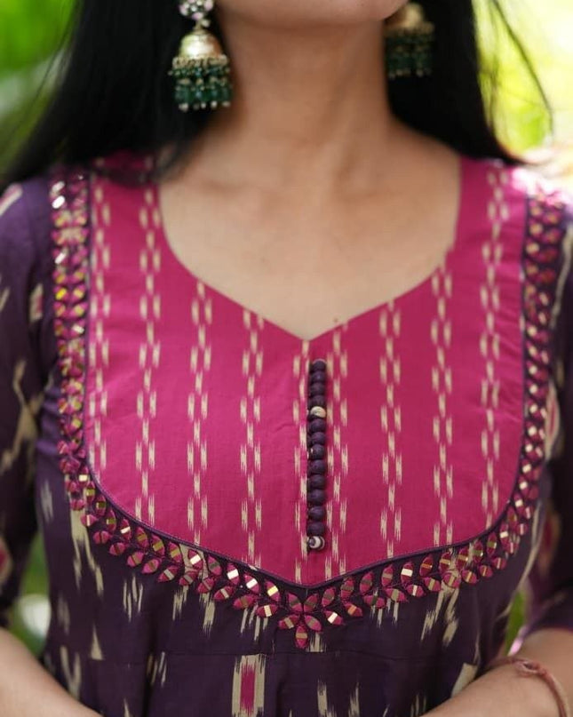Elegant High - Quality Cotton Kurta Set with Malmal Dupatta | Perfect for Premium Look - Rosepetals Luxe