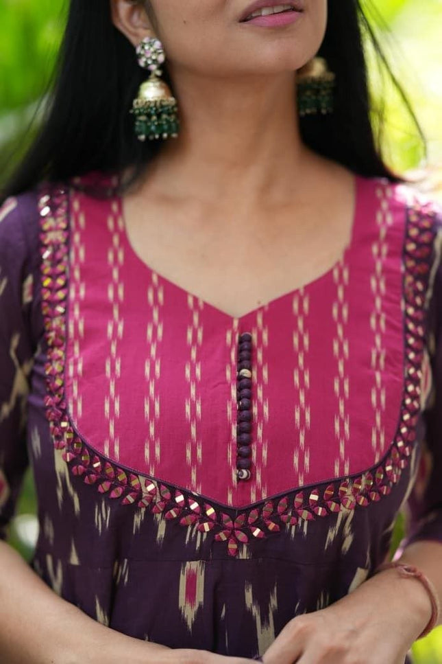 Elegant High - Quality Cotton Kurta Set with Malmal Dupatta | Perfect for Premium Look - Rosepetals Luxe