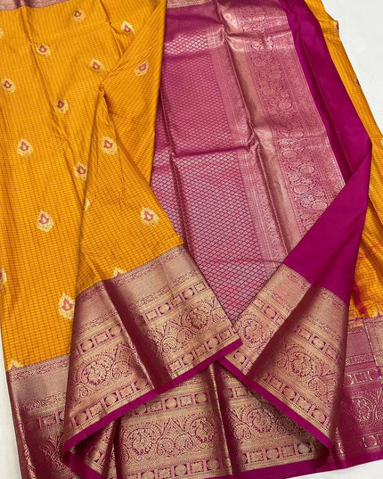 Elegant Kanchipuram Luxe Silk Saree | Zari Woven Border | Festive Drape - Rosepetals Luxe