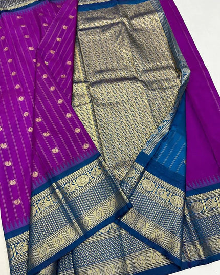 Elegant Kanchipuram Luxe Silk Saree | Zari Woven Border | Festive Drape - Rosepetals Luxe