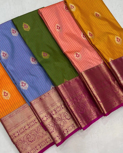 Elegant Kanchipuram Luxe Silk Saree | Zari Woven Border | Festive Drape - Rosepetals Luxe