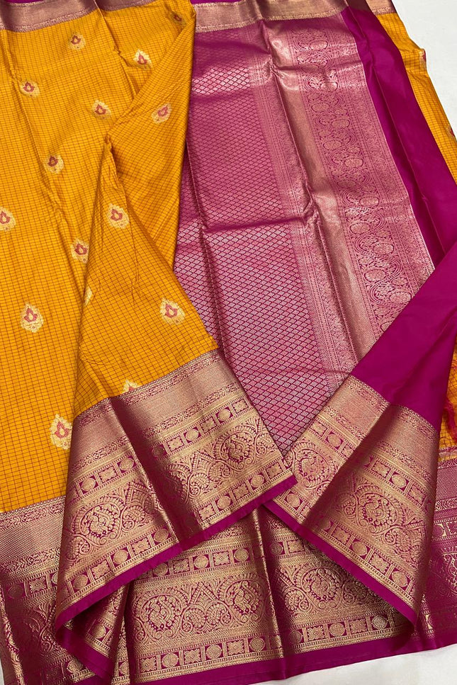 Elegant Kanchipuram Semi Silk Saree | Zari Woven Border | Festive Drape - Rosepetals Luxe