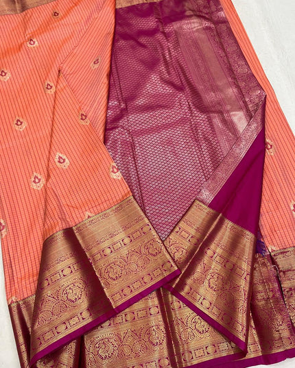 Elegant Kanchipuram Semi Silk Saree | Zari Woven Border | Festive Drape - Rosepetals Luxe