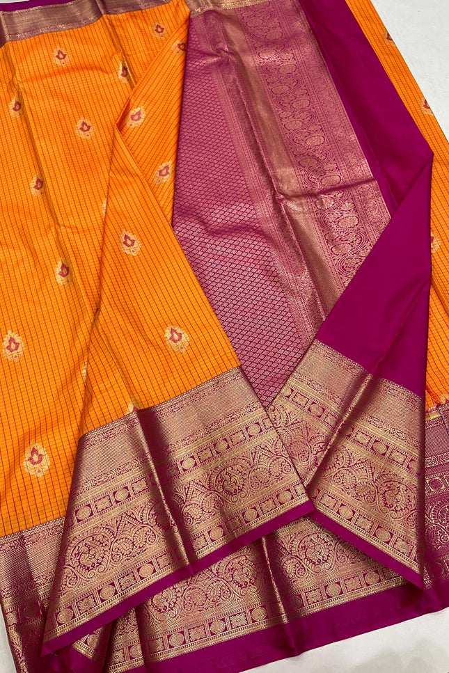Elegant Kanchipuram Semi Silk Saree | Zari Woven Border | Festive Drape - Rosepetals Luxe