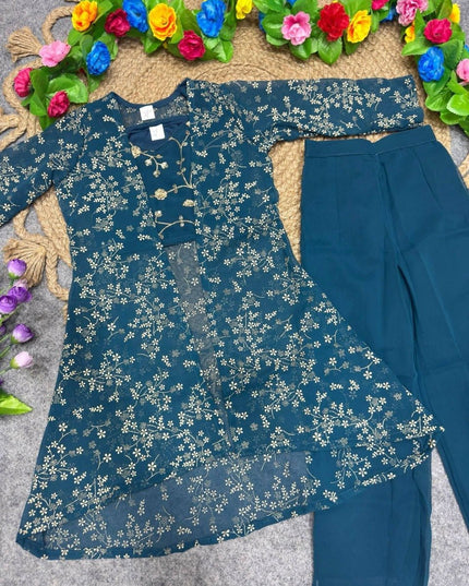 Elegant Shrug & Top 3pc Outfit – Festive Ethnic Wear for Girls - Rosepetals Luxe
