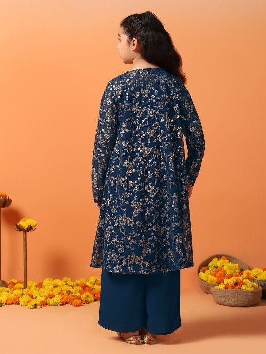Elegant Shrug & Top 3pc Outfit – Festive Ethnic Wear for Girls - Rosepetals Luxe