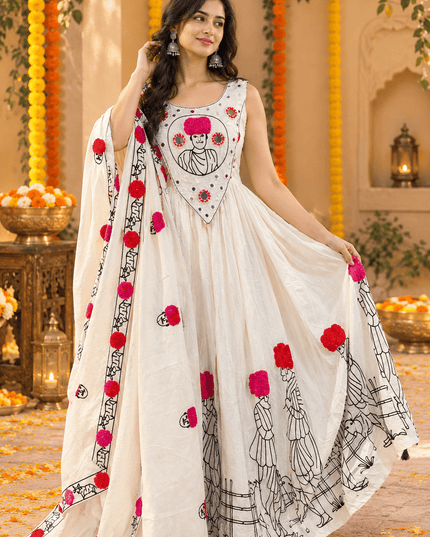 Embroidered Palicotton Chaniya Choli Set - Rosepetals Luxe