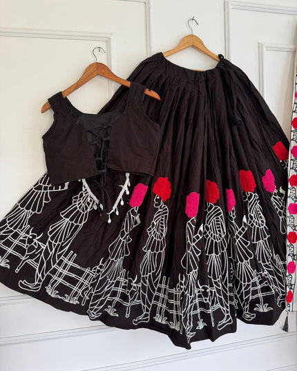 Embroidered Palicotton Chaniya Choli Set - Rosepetals Luxe