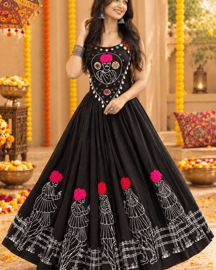 Embroidered Palicotton Chaniya Choli Set - Rosepetals Luxe