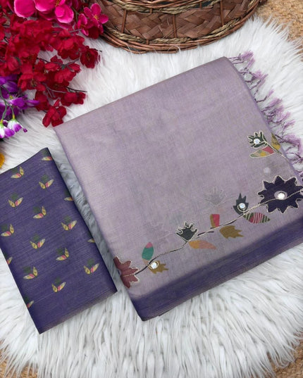 Premium Monsoon Saree With Elegant Blue and Yellow Stripe Patterns | Classy Sophisticated Look - Rosepetals Luxe