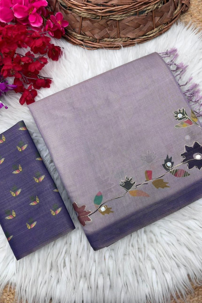 Premium Monsoon Saree With Elegant Blue and Yellow Stripe Patterns | Classy Sophisticated Look - Rosepetals Luxe