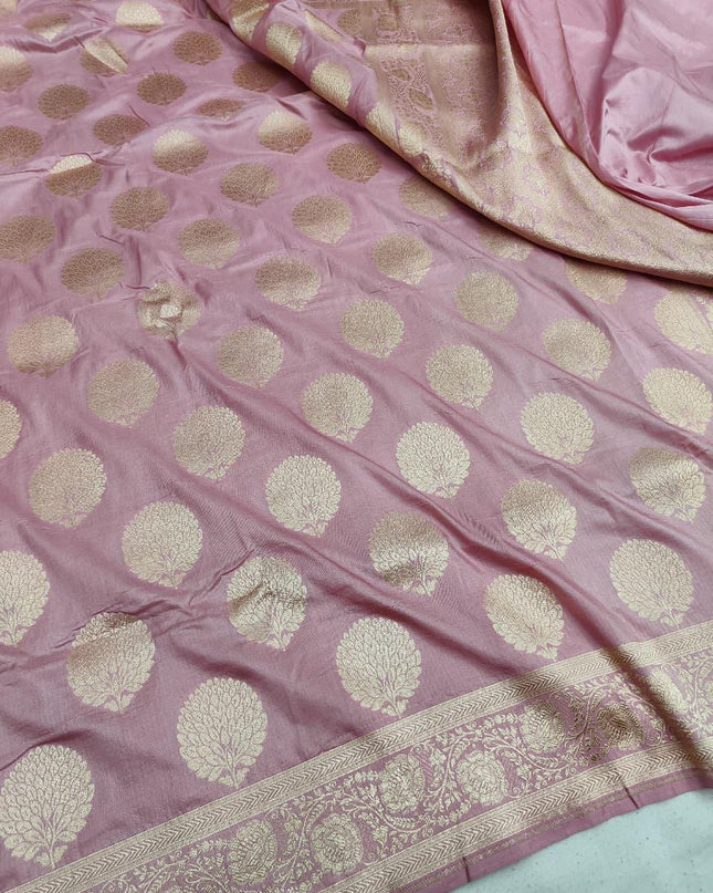 Exclusive Pure Banarasi Handloom Katan Silk Golden Zari Weaved Saree | Silkmark Certified - Rosepetals Luxe