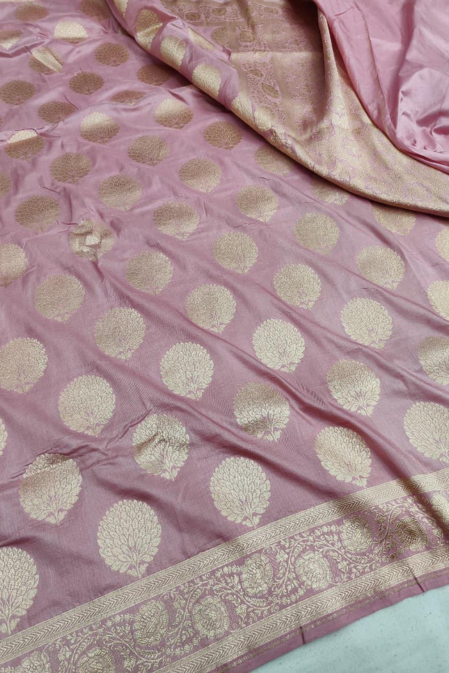 Exclusive Pure Banarasi Handloom Katan Silk Golden Zari Weaved Saree | Silkmark Certified - Rosepetals Luxe