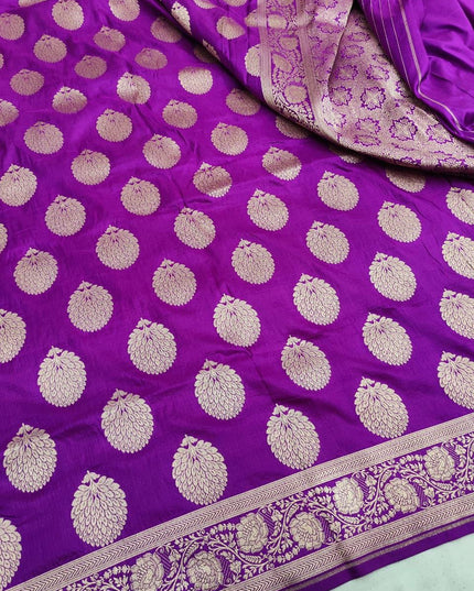 Exclusive Pure Banarasi Handloom Katan Silk Golden Zari Weaved Saree | Silkmark Certified - Rosepetals Luxe