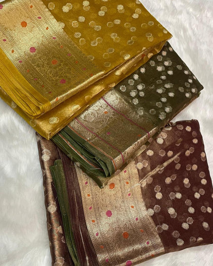 Exclusive Pure Tissue Silk Saree with Plain Blouse Piece - Rosepetals Luxe