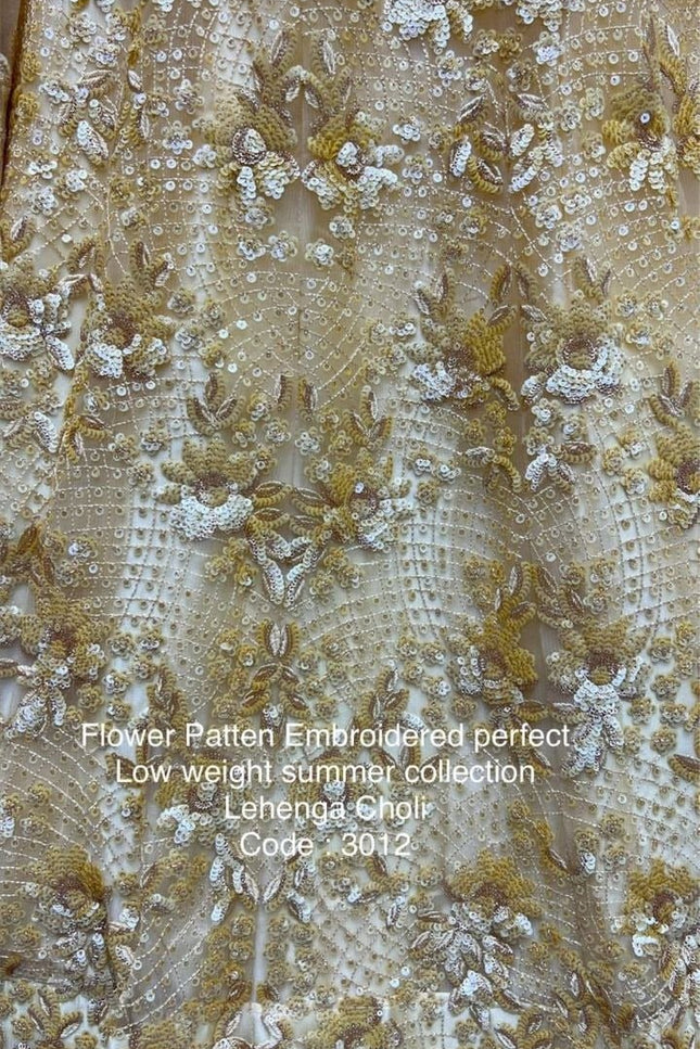Fancy Flower Work Heavy Net Bridal Lehenga | Thread & Zari Work | Festive Wear - Rosepetals Luxe