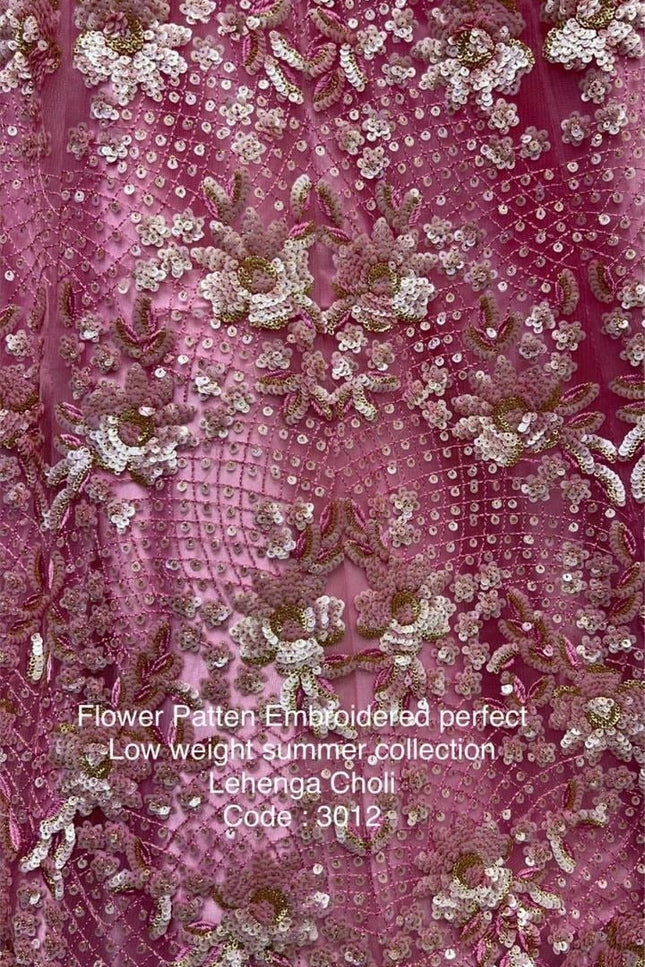 Fancy Flower Work Heavy Net Bridal Lehenga | Thread & Zari Work | Festive Wear - Rosepetals Luxe