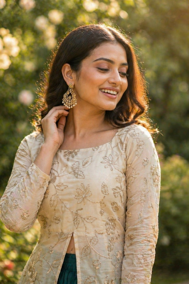 Fandy Silk Pipe & Zari Embroidered Lehenga Choli Set | Fully Stitched - Rosepetals Luxe