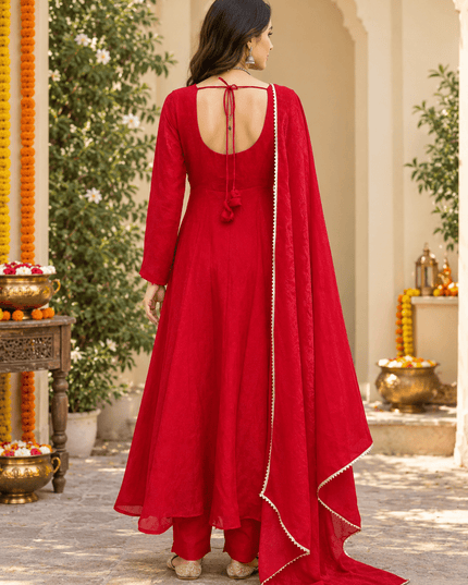 Fendy Silk Handwork Anarkali Suit Set - Rosepetals Luxe