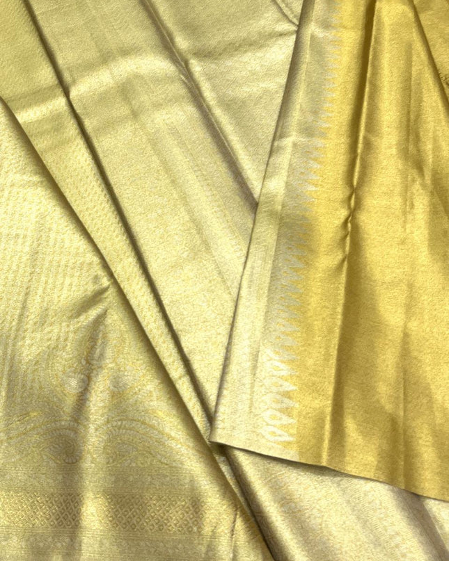 Full Gold Bridal Kanchipuram Luxe Silk Saree | Wedding & Festive | Rosepetals Luxe - Rosepetals Luxe