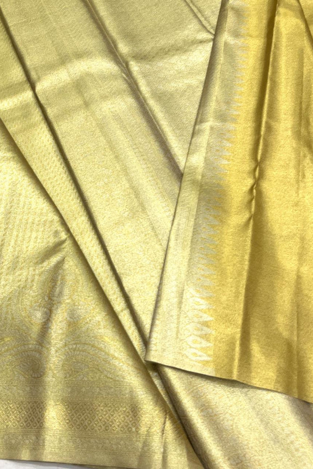 Full Gold Bridal Kanchipuram Luxe Silk Saree | Wedding & Festive | Rosepetals Luxe - Rosepetals Luxe
