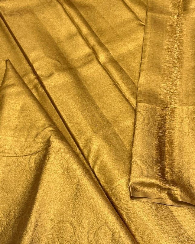 Full Gold Bridal Kanchipuram Luxe Silk Saree | Wedding & Festive | Rosepetals Luxe - Rosepetals Luxe