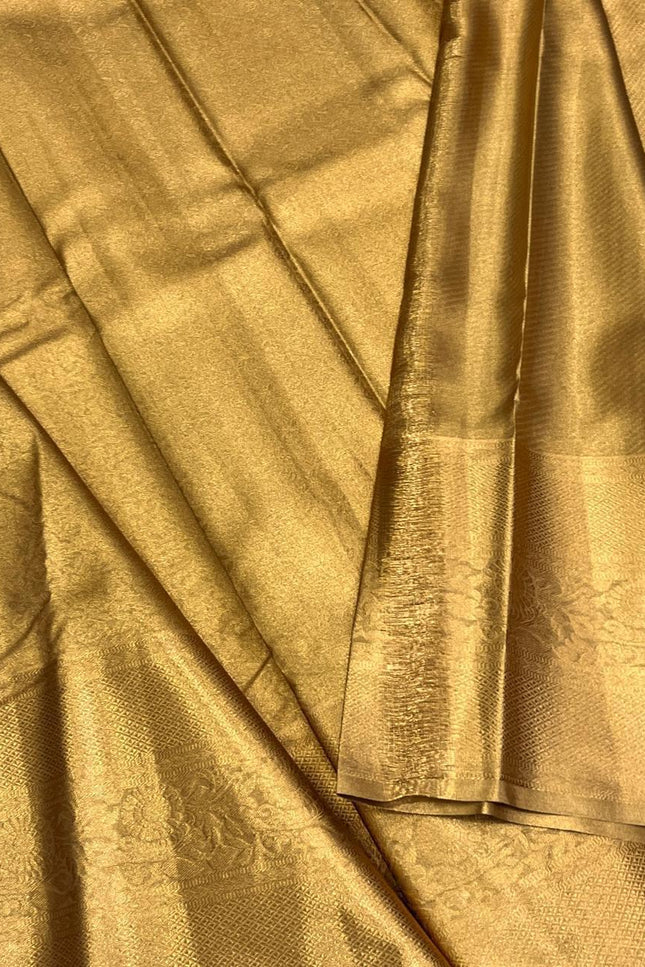 Full Gold Bridal Kanchipuram Luxe Silk Saree | Wedding & Festive | Rosepetals Luxe - Rosepetals Luxe