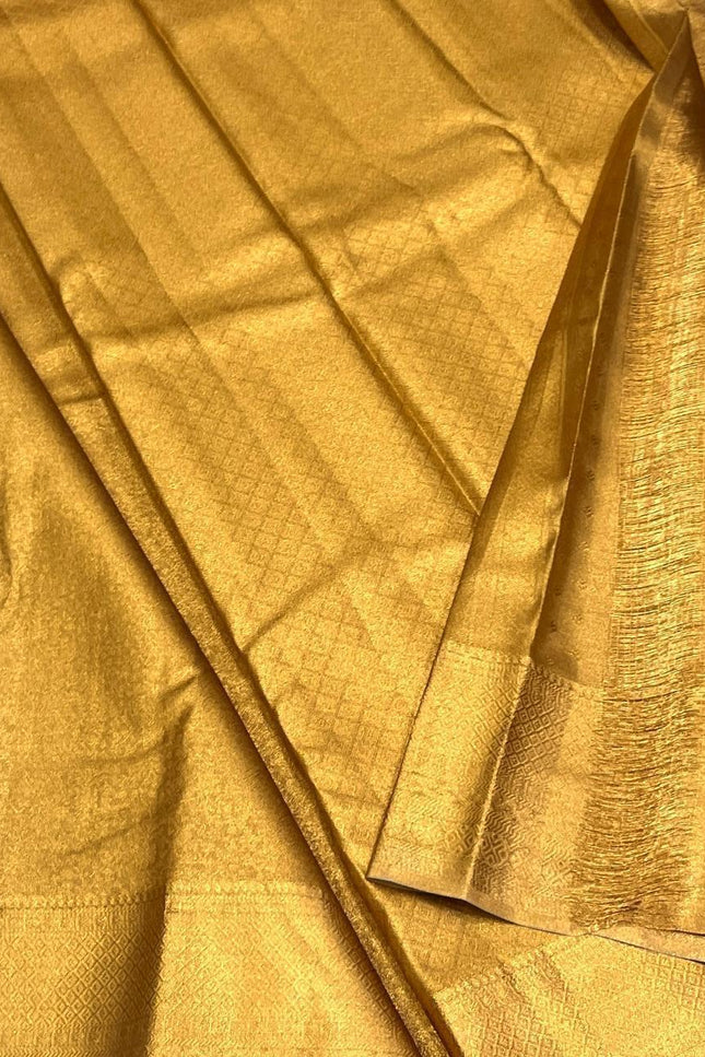 Full Gold Bridal Kanchipuram Luxe Silk Saree | Wedding & Festive | Rosepetals Luxe - Rosepetals Luxe