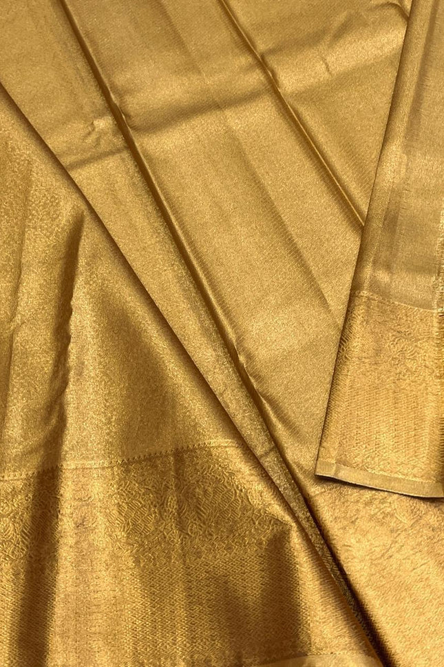 Full Gold Bridal Kanchipuram Luxe Silk Saree | Wedding & Festive | Rosepetals Luxe - Rosepetals Luxe