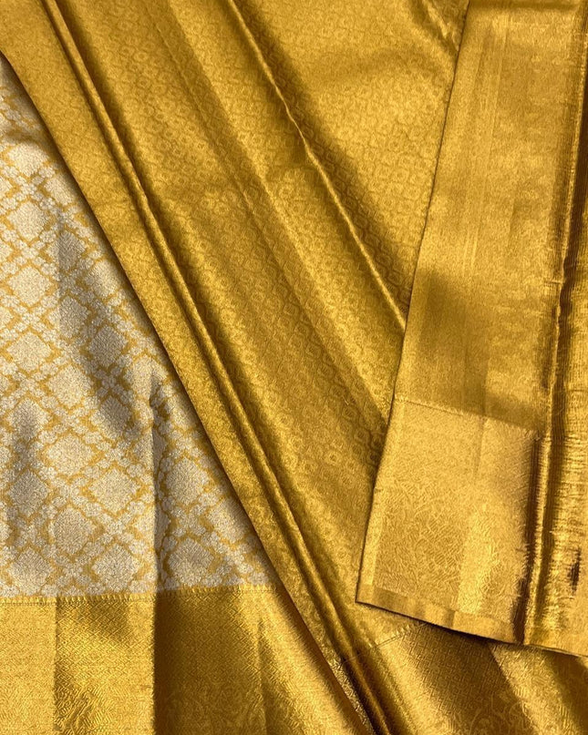 Full Gold Bridal Kanchipuram Luxe Silk Saree | Wedding & Festive | Rosepetals Luxe - Rosepetals Luxe