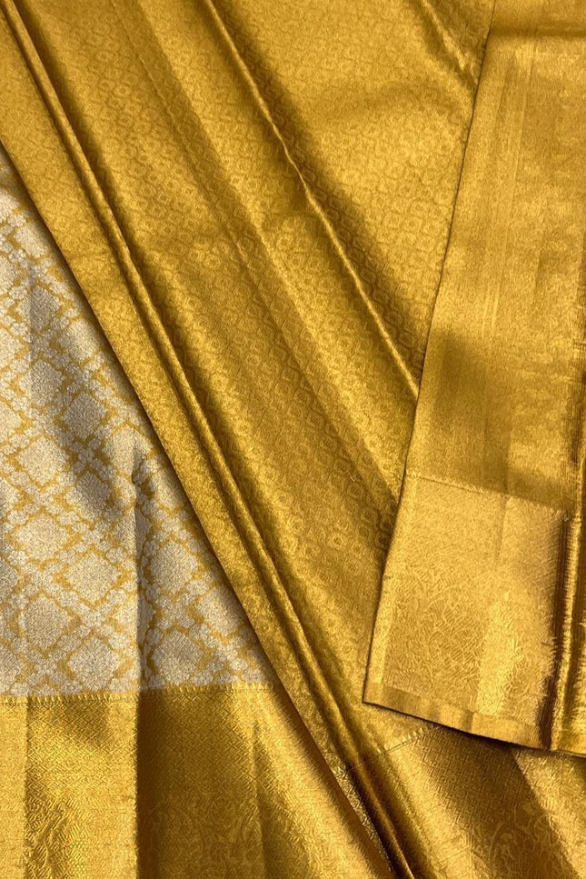 Full Gold Bridal Kanchipuram Luxe Silk Saree | Wedding & Festive | Rosepetals Luxe - Rosepetals Luxe