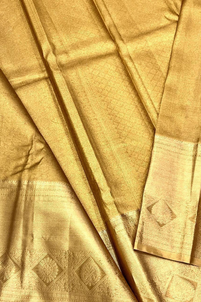 Full Gold Bridal Kanchipuram Luxe Silk Saree | Wedding & Festive | Rosepetals Luxe - Rosepetals Luxe