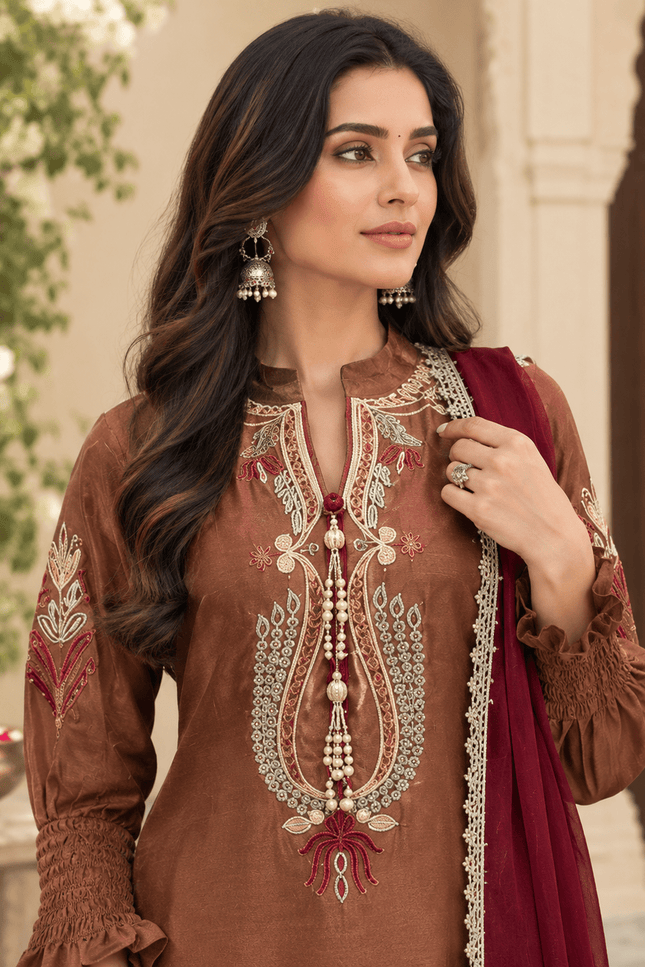 Gajji Silk Embroidered Patiala Suit Set - Rosepetals Luxe